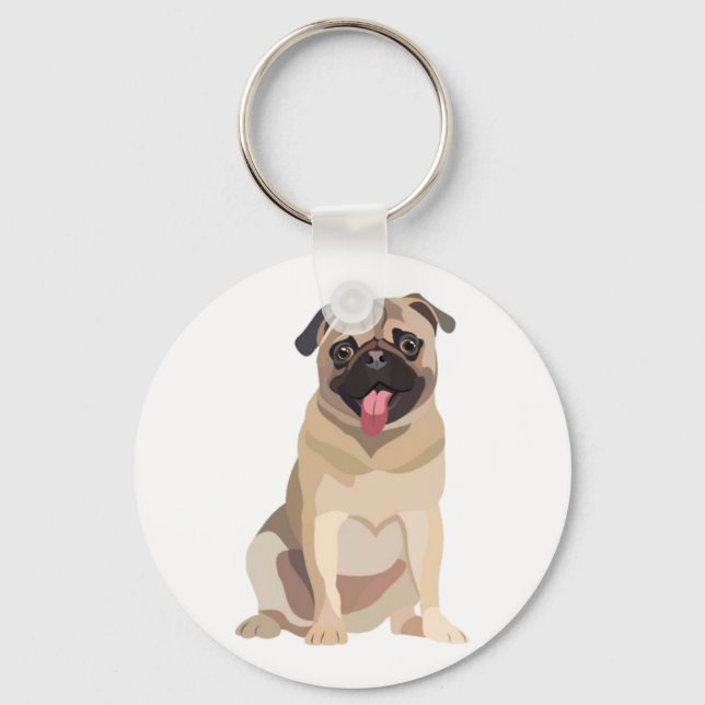 Funny Pug Dog Pet Lover | Gift For Lover Key Ring (Front)