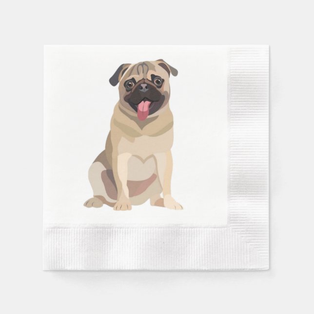 Funny Pug Dog Pet Lover | Gift For Lover Napkin (Front)