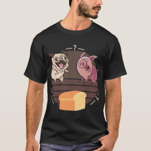 Funny Pug, Dog Pig Loaf of Bread, Cute Pug Loaf Ar T-Shirt
