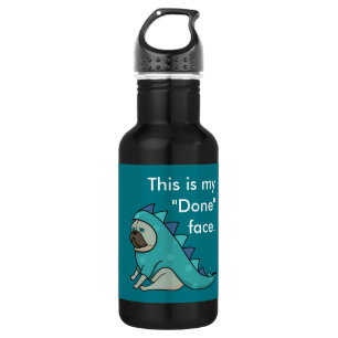 Funny Pug Dog Pugasaurus is "Done" 532 Ml Water Bottle