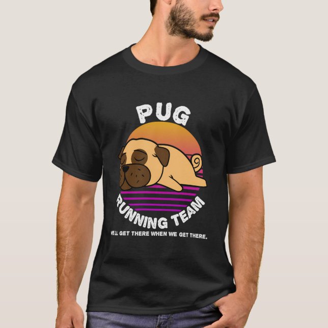 Funny Pug Dog Running Team Sweater Kids Men Women  (Front)