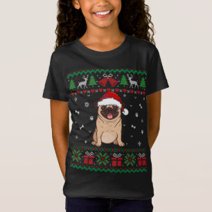 Funny Pug Dog Santa Hat Christmas Ugly Sweater Pup