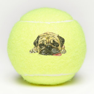 Funny Pug Dog Tennis Balls