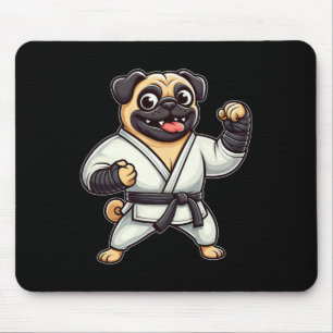 Funny Pug Doing Karate Martial Arts Mouse Mat