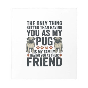 Funny Pug Family Friend Vintage Engraving Shirt De Notepad