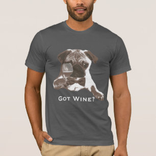 Funny Pug Got Wine Dark T-Shirt