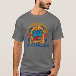 Funny Pug Grandpaw For Dog Dad Grandpa Pet Lover T-Shirt