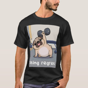 Funny Pug Gym Meme Lifting Regret Workout Humour T-Shirt