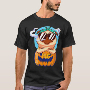 Funny Pug In Pumpkin Halloween 442 T-Shirt