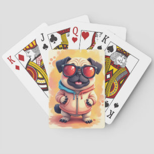 Funny Pug Kawaii Dog Playing Cards