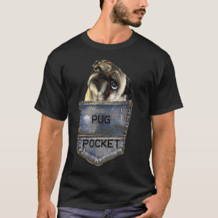 Funny Pug Lover, Pug Pocket Tee Dog Lover Design