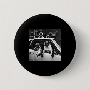 Funny pug meme pug gangster dog street style  6 cm round badge