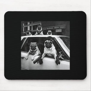 Funny pug meme pug gangster dog street style mouse mat