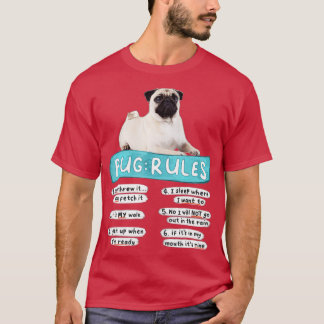 Funny Pug , Pug Rules , Pug Lover , Pug Owner  T-Shirt
