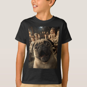 Funny Pug Selfie With Creepy Dolls Spooky T-Shirt