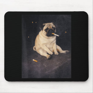 Funny Pug Smoking Meme Cigarette Dog Meme Street Mouse Mat