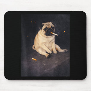 Funny pug smoking meme cigarette dog meme street mouse mat