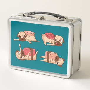 Funny Pugs Foodie Design Metal Lunch Box