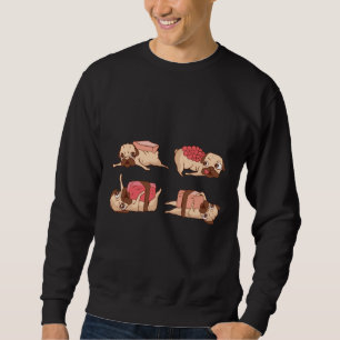 Funny Pugs Foodie Design Sweatshirt