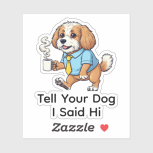 Funny Puli Dog Business Suit Coffee 