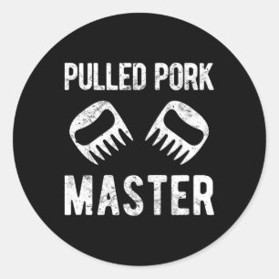 Funny Pulled Pork Master Bear Claws  Classic Round Sticker