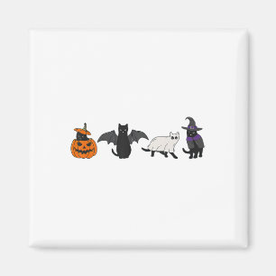 Funny Pumpkin Cat Ghost Black Cat Halloween For Ca Magnet