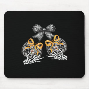 Funny Pumpkin Cherries Skeleton Lace Coquette Bow Mouse Mat