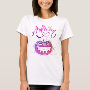 Funny Pumpkin Face For Women Costume  T-Shirt