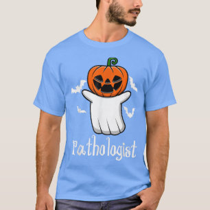Funny Pumpkin Ghost Bat Pathologist Cool Halloween T-Shirt
