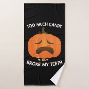 Funny Pumpkin Halloween Candy Gift Bath Towel
