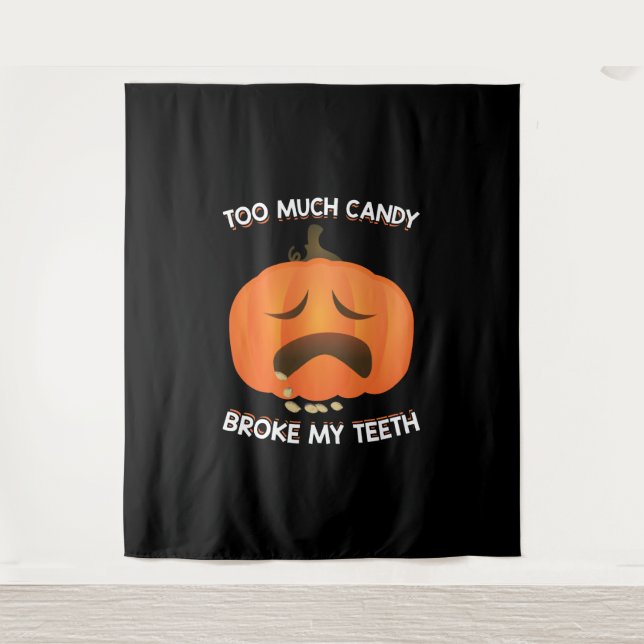 Funny Pumpkin Halloween Candy Gift Tapestry (Front)