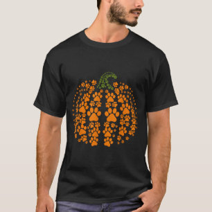 Funny Pumpkin Halloween Paw Dog T-Shirt