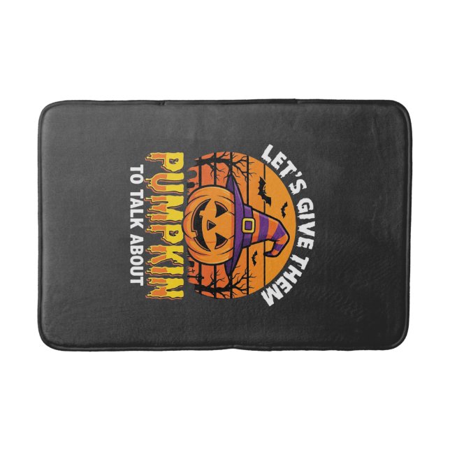 Funny Pumpkin Halloween Pun Design2 (1)_1 Bath Mat (Front)