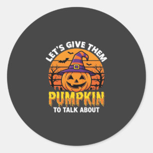 Funny Pumpkin Halloween Pun Design2 (1)_1 Classic Round Sticker