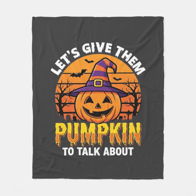 Funny Pumpkin Halloween Pun Design2 (1)_1 Fleece Blanket (Front)