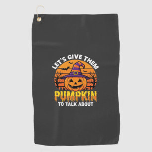 Funny Pumpkin Halloween Pun Design2 (1)_1 Golf Towel