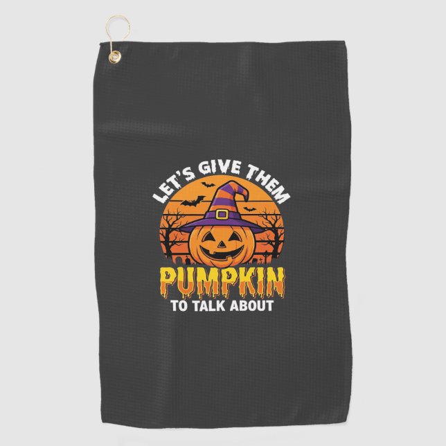 Funny Pumpkin Halloween Pun Design2 (1)_1 Golf Towel (Front)