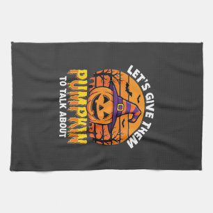 Funny Pumpkin Halloween Pun Design2 (1)_1 Tea Towel
