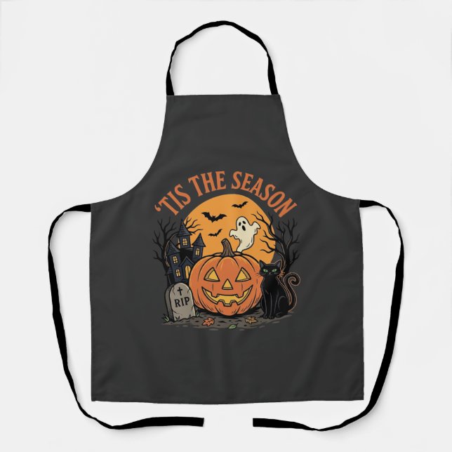 Funny Pumpkin Halloween Pun Design2 (2)_1 Apron (Front)