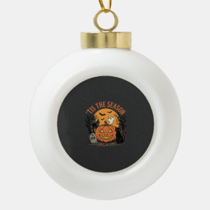 Funny Pumpkin Halloween Pun Design2 (2)_1 Ceramic Ball Christmas Ornament