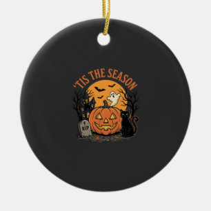 Funny Pumpkin Halloween Pun Design2 (2)_1 Ceramic Tree Decoration