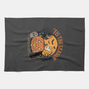 Funny Pumpkin Halloween Pun Design2 (2)_1 Tea Towel