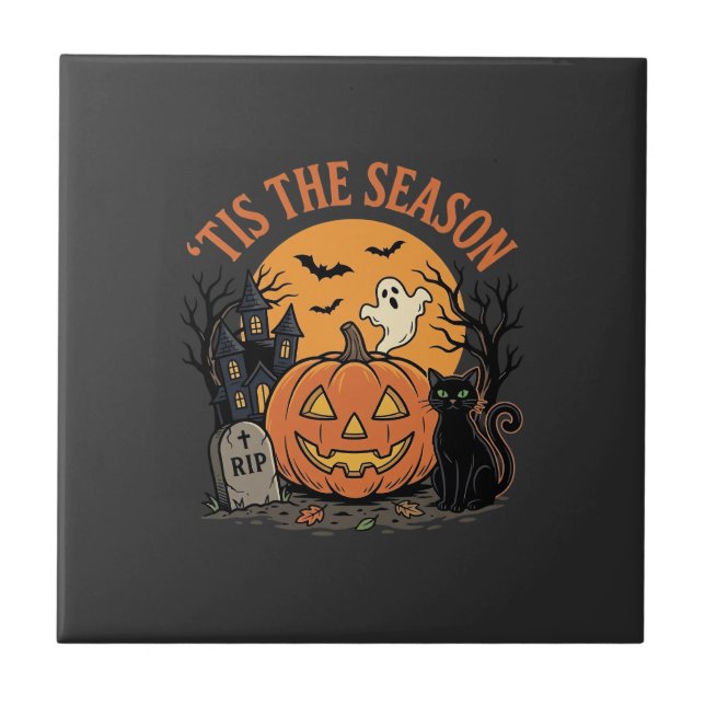 Funny Pumpkin Halloween Pun Design2 (2)_1 Tile (Front)