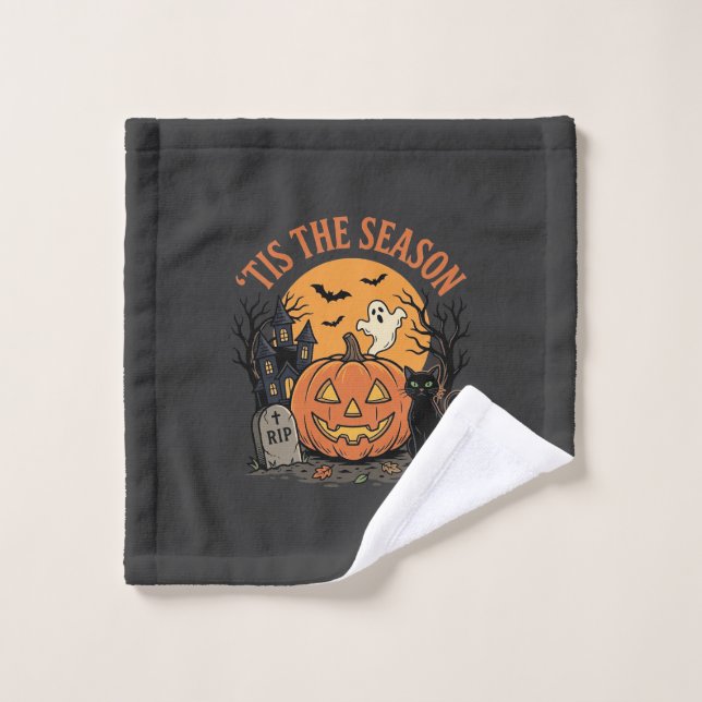 Funny Pumpkin Halloween Pun Design2 (2)_1 Wash Cloth (Wash Cloth)