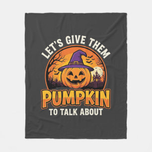 Funny Pumpkin Halloween Pun Design_1 Fleece Blanket