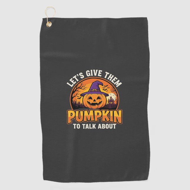 Funny Pumpkin Halloween Pun Design_1 Golf Towel (Front)