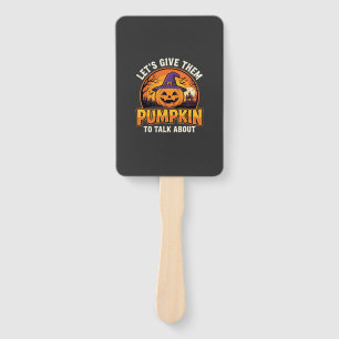 Funny Pumpkin Halloween Pun Design_1 Hand Fan