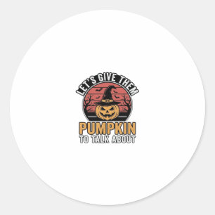 Funny Pumpkin Halloween Vintage Shirt Design_1 Classic Round Sticker