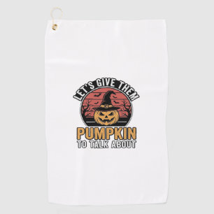 Funny Pumpkin Halloween Vintage Shirt Design_1 Golf Towel