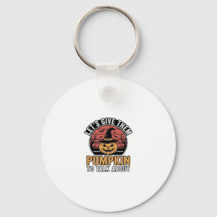 Funny Pumpkin Halloween Vintage Shirt Design_1 Key Ring
